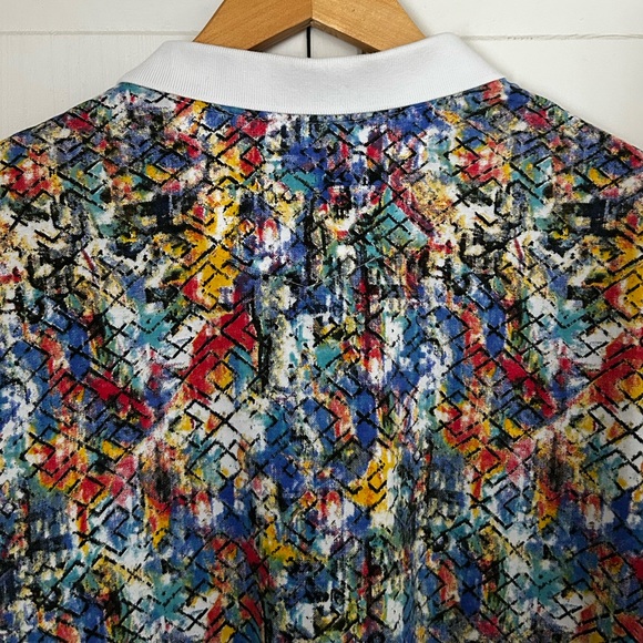 Robert Graham Men's Size L Classic Fit Short Sleeve Colorful Abstract Polo - Picture 11 of 11